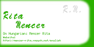 rita mencer business card